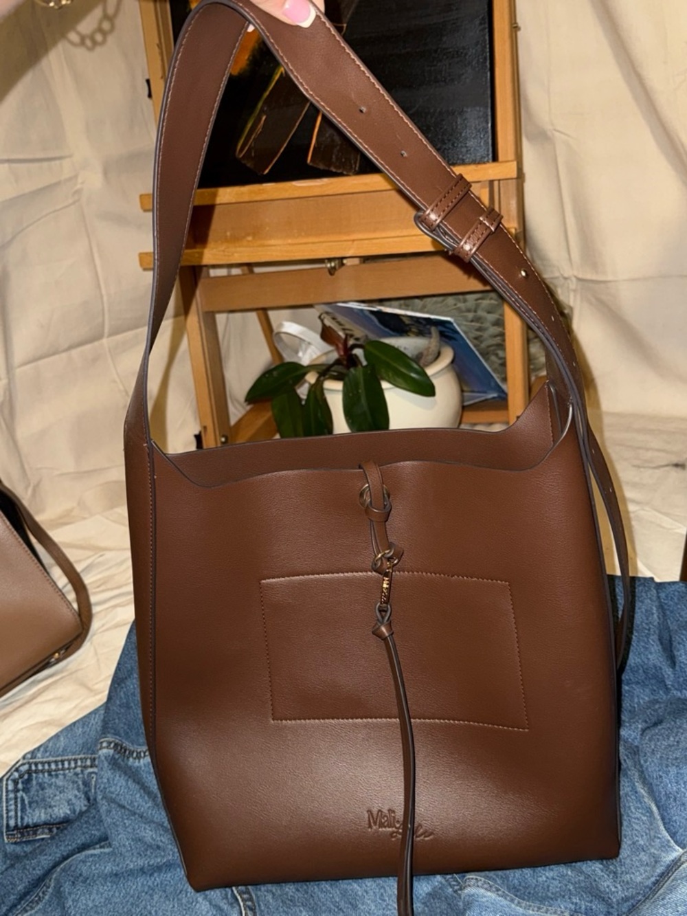 Brown Leather Tote Shoulder Bag Anthropologie
